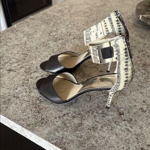 Michael Kors Black and Snake Print Heels